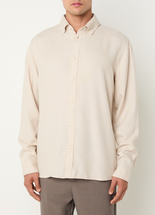 Les Deux Regular fit overhemd met button down-kraag  - detail creme