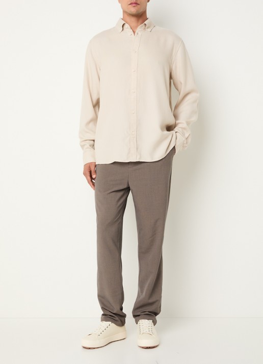 Les Deux Regular fit overhemd met button down-kraag  - voorkant 4 creme