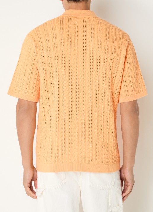 Les Deux Regular fit overhemd met structuur - achterkant 3 orange