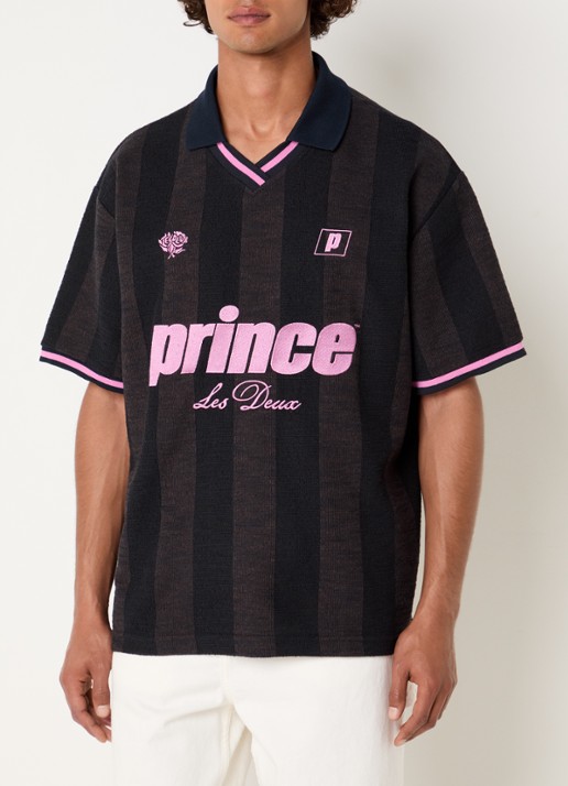 Les Deux Regular fit polo met streepprint en logoborduring