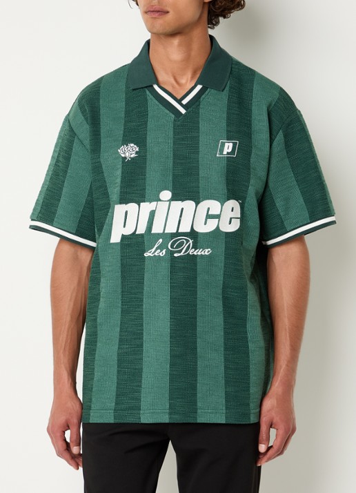 Les Deux Regular fit polo met streepprint en logoborduring