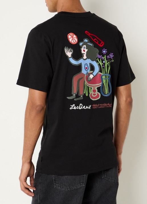 Les Deux Rural T-shirt met logoborduring en backprint