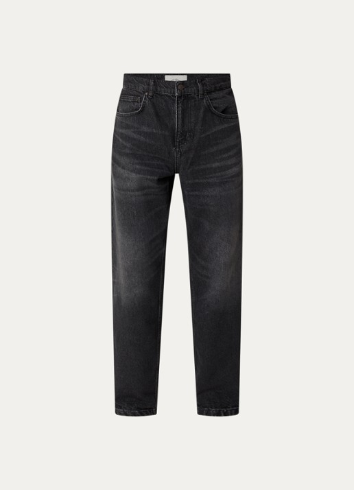 Les Deux Ryder straight leg jeans met gekleurde wassing - voorkant 4 zwart