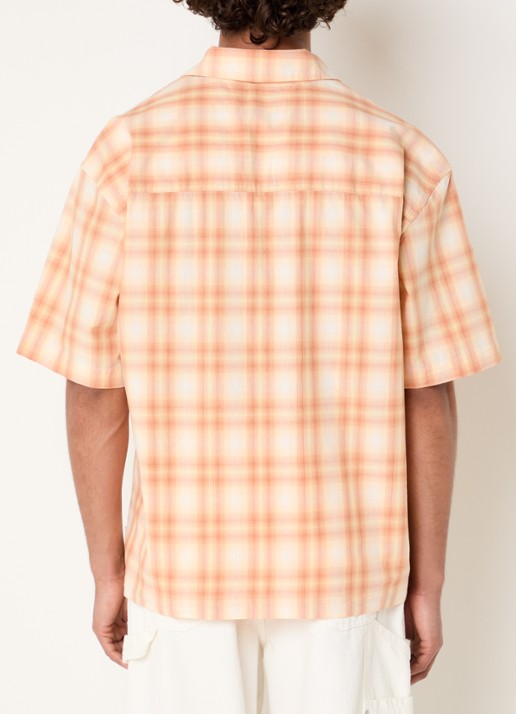 Les Deux Shadowcheck regular fit overhemd met ruitdessin - achterkant orange