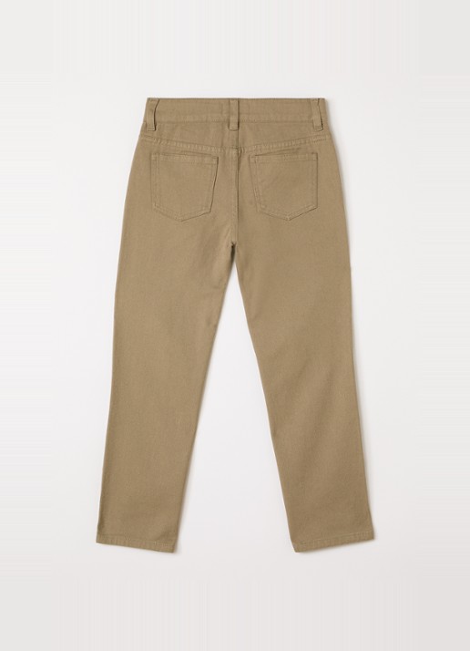 Les Deux Slim fit chino met steekzakken - voorkant 2 khaki