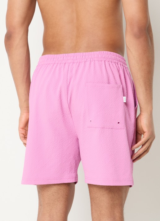 Les Deux Stan zwemshorts met logo en steekzakken - achterkant roze