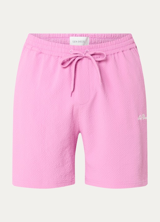 Les Deux Stan zwemshorts met logo en steekzakken - voorkant 2 roze