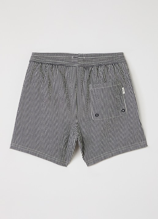Les Deux Stan zwemshorts met streepprint - voorkant 2 zwart