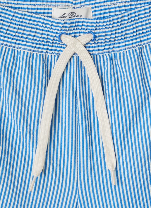 Les Deux Stan zwemshorts met streepprint - detail blauw