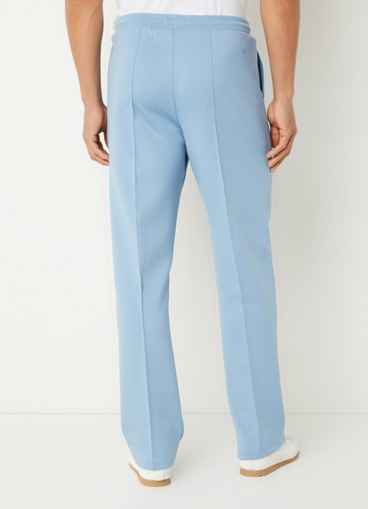 Les Deux Straight fit joggingbroek met logo en steekzakken - achterkant blauwgrijs