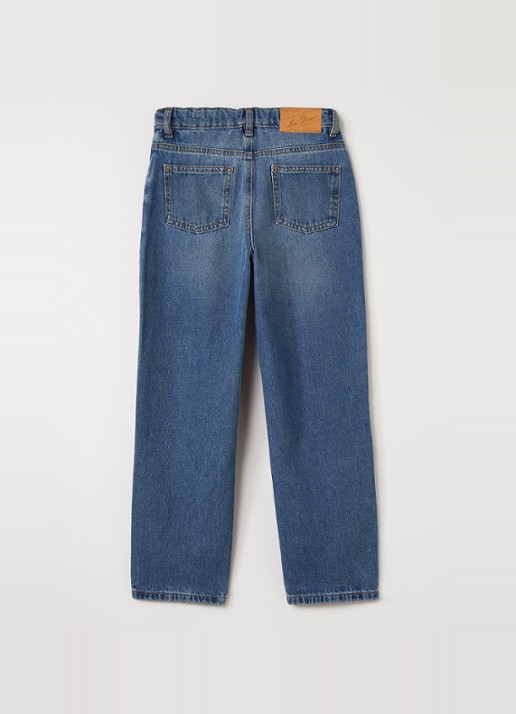 Les Deux Straight leg jeans met medium wassing - voorkant 2 indigo