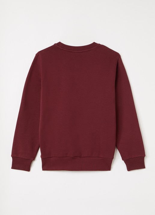 Les Deux Sweater met logo - voorkant 2 bordeauxrood