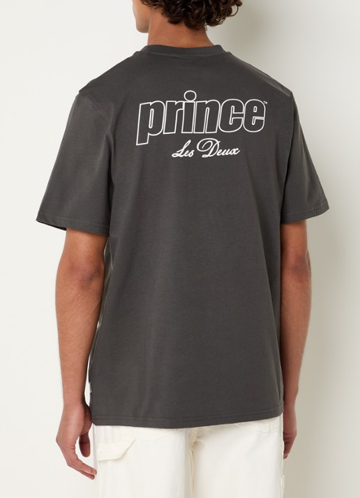 Les Deux T-shirt met logo- en backprint