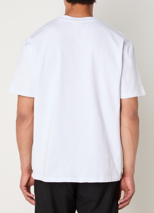 Les Deux T-shirt met logoborduring - achterkant wit