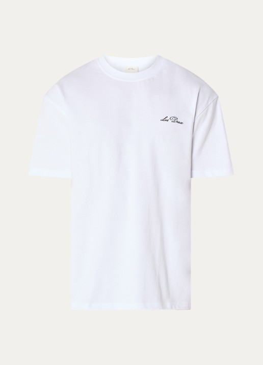 Les Deux T-shirt met logoborduring - voorkant 3 wit