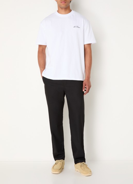 Les Deux T-shirt met logoborduring - voorkant 4 wit