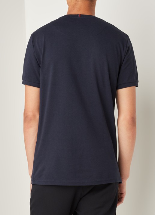 Les Deux T-shirt van piqué katoen met borduring - achterkant 4 donkerblauw