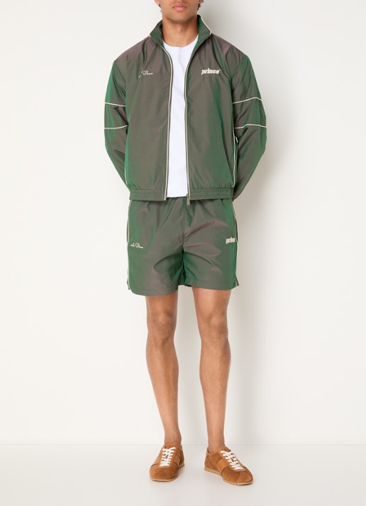 Les Deux Wide fit korte broek met logo - voorkant 2 groen