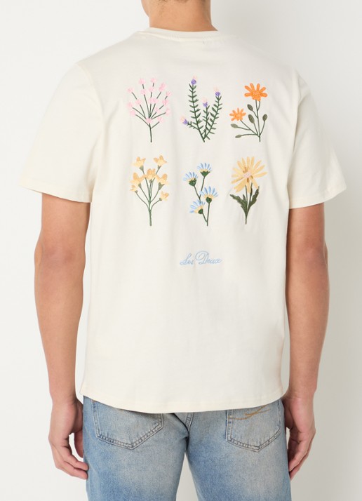 Les Deux Wild Flower T-shirt met logoborduring en backprint
