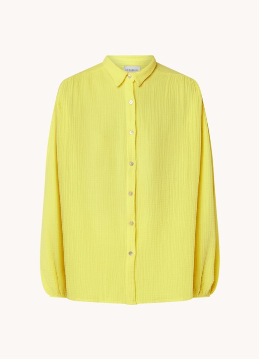 Les Jumelles Abigail blouse met structuur - voorkant 2 geel