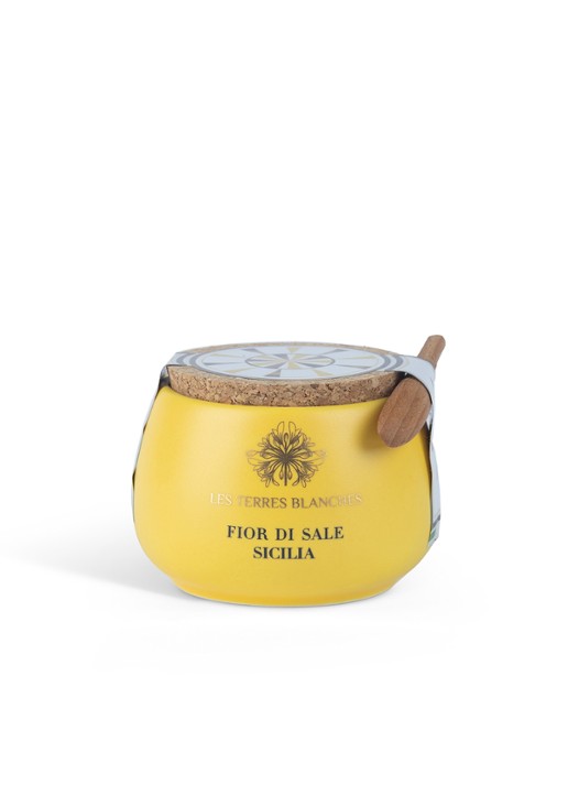 Les Terres Blanches Fior di Sale Sicilië zeezoutvlokken met lepel 100 gram
