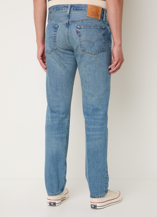Levi's 1954 501 straight leg jeans van  katoen met medium wassing - achterkant indigo