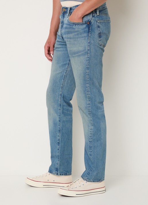 Levi's 1954 501 straight leg jeans van  katoen met medium wassing - detail 4 indigo