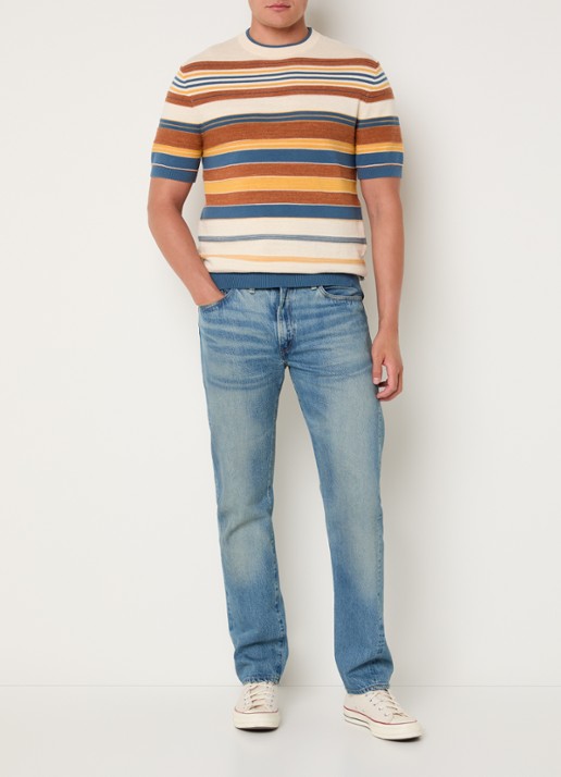 Levi's 1954 501 straight leg jeans van  katoen met medium wassing - voorkant 8 indigo