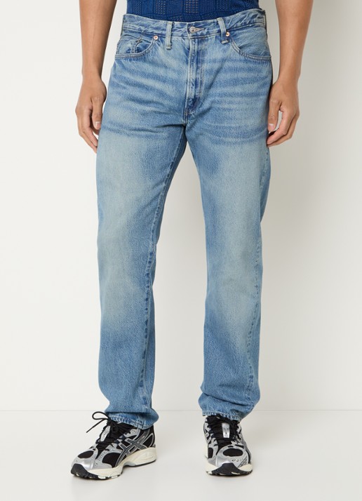 Levi's 1954 501 straight leg jeans van  katoen met medium wassing - detail 5 indigo