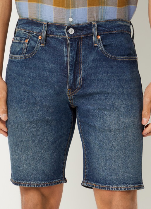 Levi's 405 slim fit korte broek van denim met donkere wassing