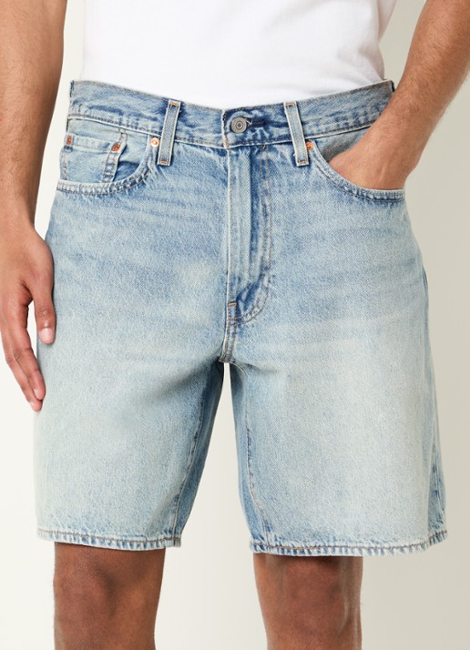 Levi's 468 straight fit korte broek van denim met steekzakken