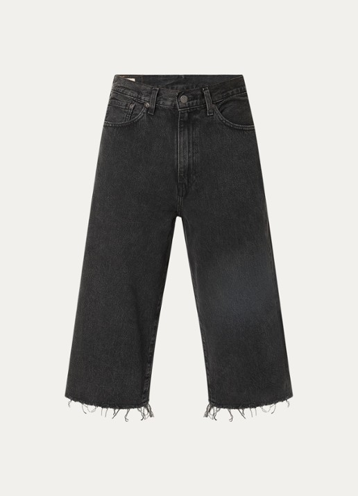 Levi's 478 loose fit korte broek van denim met gekleurde wassing - voorkant 4 antraciet