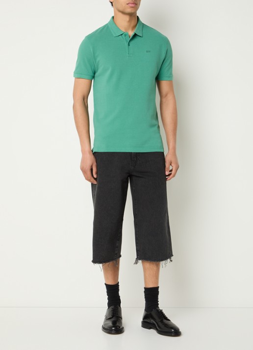 Levi's 478 loose fit korte broek van denim met gekleurde wassing - voorkant 5 antraciet