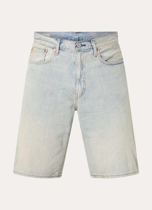 Levi's 478 loose fit korte broek van denim met lichte wassing - voorkant 2 indigo