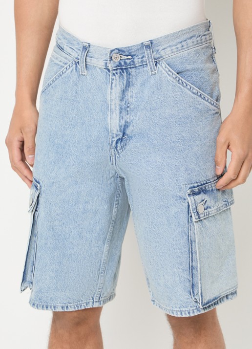 Levi's 478 loose fit korte cargobroek van denim met klepzakken