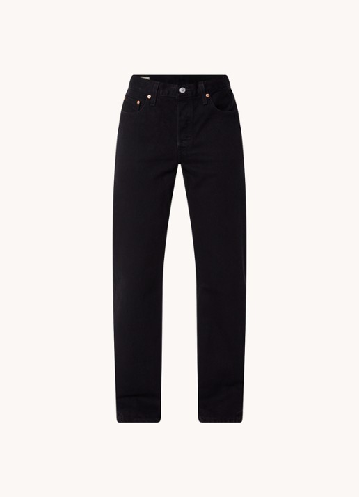 Levi's 501 90's Mid waist straight leg jeans met gekleurde wassing - voorkant zwart