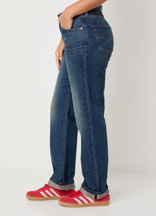 Levi's 501 '90s mid waist straight leg jeans met medium wassing - detail 5 indigo