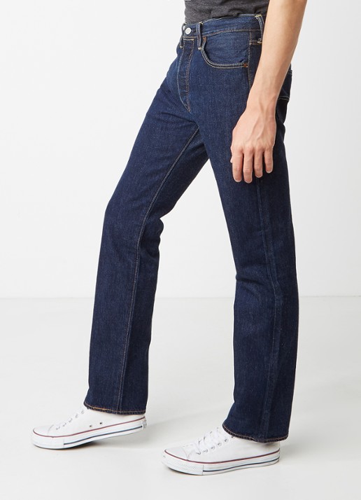 Levi's 501 high rise straight leg jeans in donkere wassing