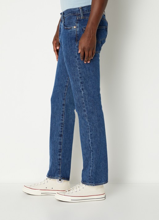 Levi's 501 high rise straight leg jeans met stonewash - detail 2 indigo