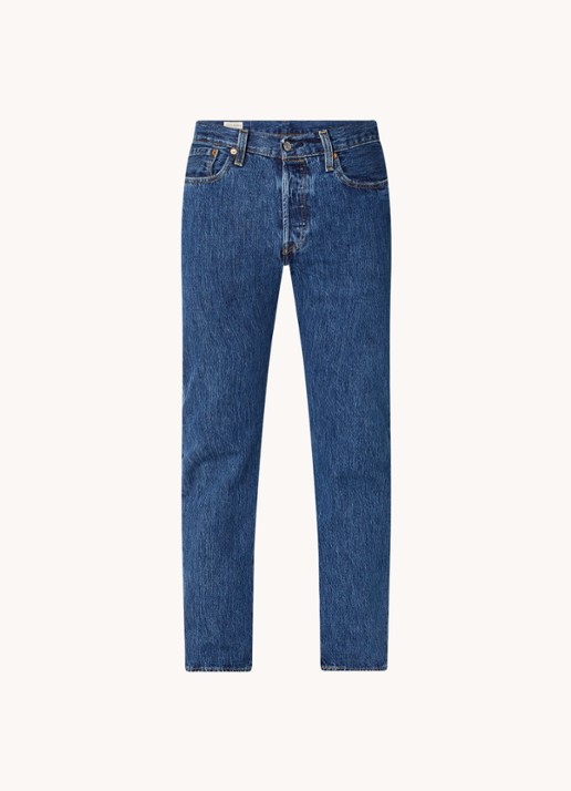Levi's 501 high rise straight leg jeans met stonewash - voorkant 4 indigo