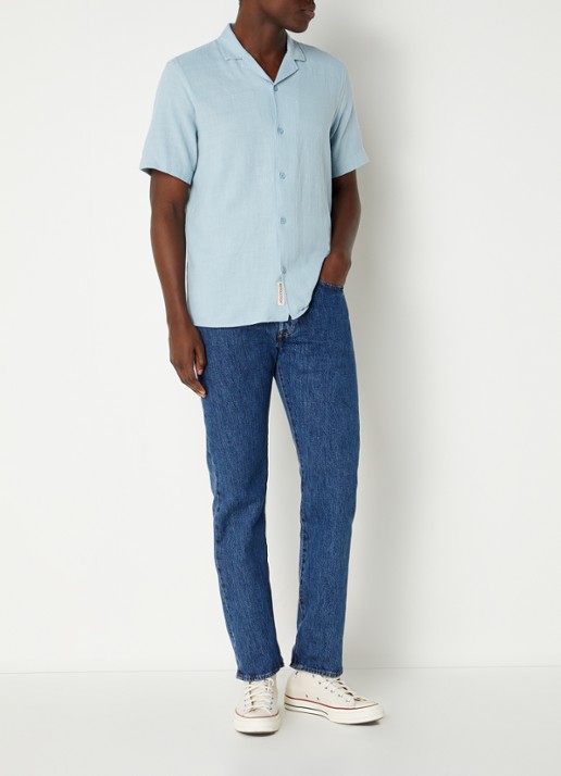 Levi's 501 high rise straight leg jeans met stonewash - voorkant 5 indigo