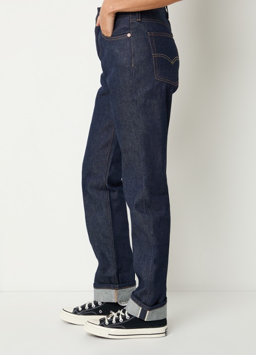 Levi's 501 high waist straight leg jeans met donkere wassing - detail 3 indigo