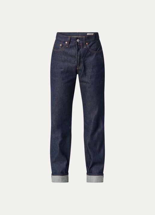 Levi's 501 high waist straight leg jeans met donkere wassing - voorkant 4 indigo