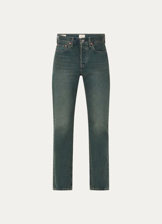 Levi's 501 high waist straight leg jeans met gekleurde wassing - voorkant indigo
