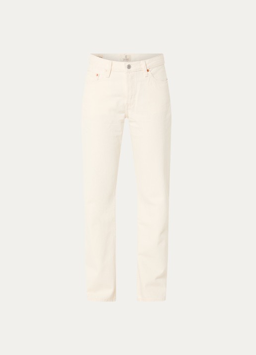 Levi's 501 Low waist straight fit jeans met gekleurde wassing - voorkant beige
