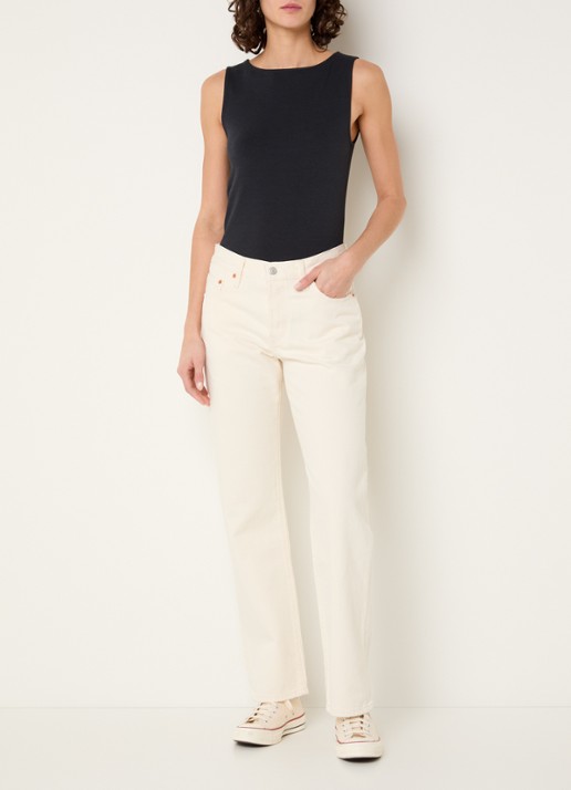 Levi's 501 Low waist straight fit jeans met gekleurde wassing - voorkant 2 beige