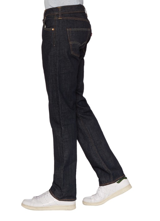 Levi's 501 mid waist straight leg jeans met donkere wassing