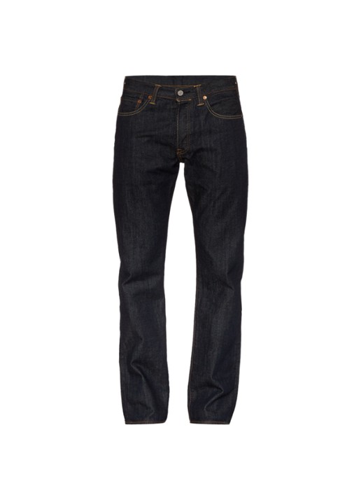 Levi's 501 mid waist straight leg jeans met donkere wassing - voorkant 2 indigo