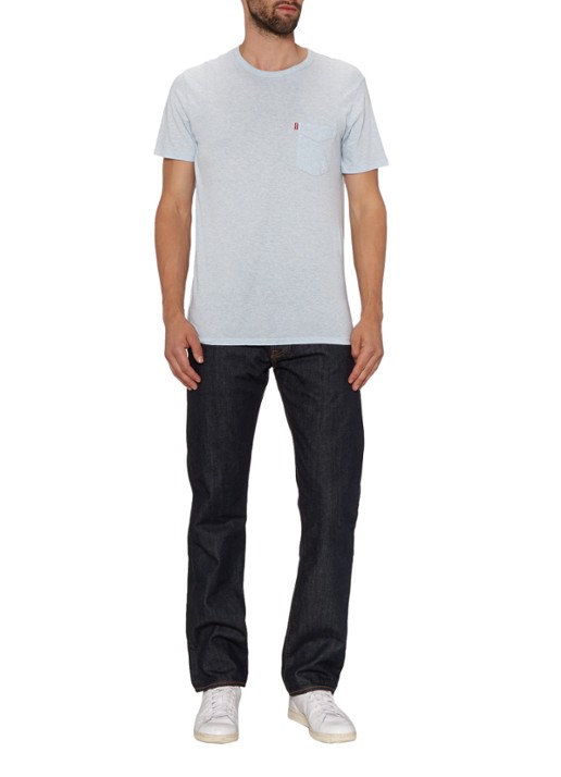 Levi's 501 mid waist straight leg jeans met donkere wassing - voorkant 3 indigo