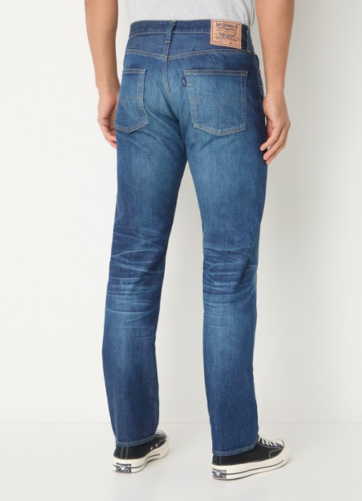 Levi's 501 slim fit jeans met donkere wassing en steekzakken - achterkant 5 indigo